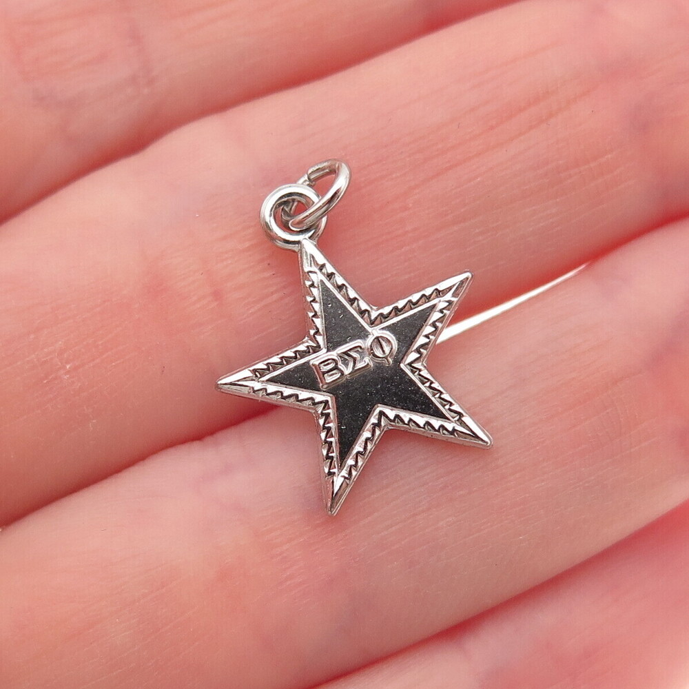 925 Sterling Silver Vintage Beta Sigma Phi Sorority Star Mini Charm Pendant
